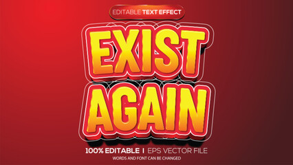 3D text effect exist again theme
