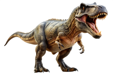 tyrannosaurus rex dinosaur isolated on white background, PNG. AI Generated