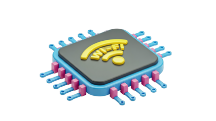 3D Wi-Fi Chip Icon