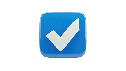 3D Blue Check Mark Icon