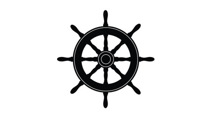 A striking black ship s wheel design a bold nautical silhouette