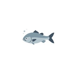 Fototapeta premium A detailed illustration of a single fish swimming in the water.