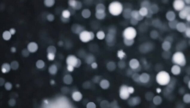 Realistic Winter Snow Particle Effect On Dark Background With Soft Focus Video