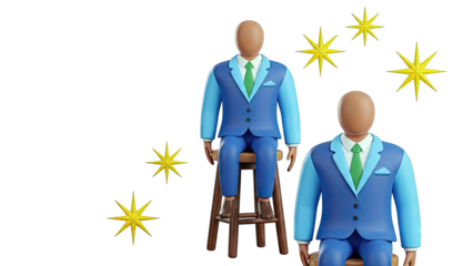 3D Businessmen with Starbursts