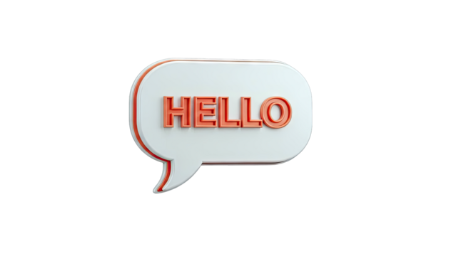 3D Speech Bubble with "HELLO" Text - Powered by Adobe