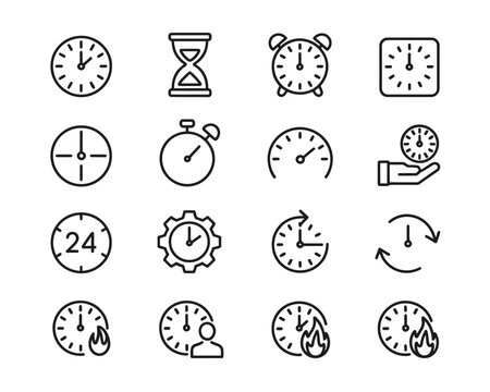 Set of Clock Icons Collection