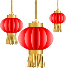 Imlek, Decorative red lanterns often used in festivals and celebrations, ideal for cultural, festive, and decorative promotions.