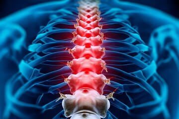 Human body diagram with localized pain spotlight effect modern healthcare infographic clean clinical mood neutral tone straight angle, Realistic Photo