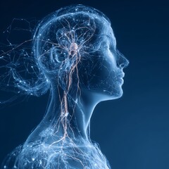 A mesmerizing artistic rendering of the human brain, showcasing intricate neural pathways that illustrate cognitive function and the marvels of the mind.