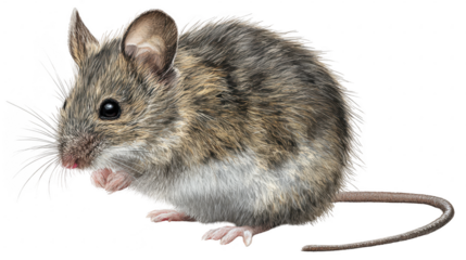 Detailed illustration of a mouse isolated on transparent background
