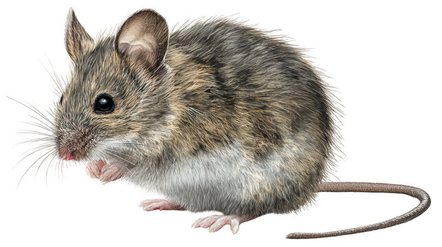 Detailed illustration of a mouse isolated on transparent background