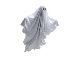 Floating ghostly figure isolated on transparent background