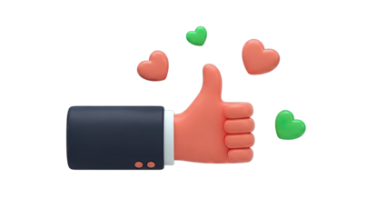 3D Like Gesture with Hearts