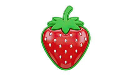 3D Rendered Strawberry Icon