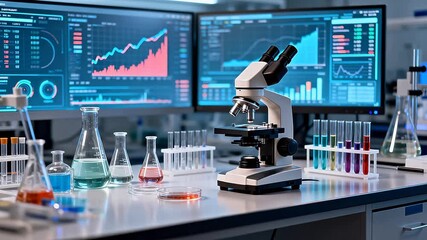 Laboratory science equipment and data analysis - Powered by Adobe