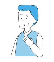 困っているシニア男性のイラスト　ベクター