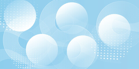 Abstract Circle effect style geometric.Minimalist banner background pastel colorful blue and white gradations simple Illustrations Vectors