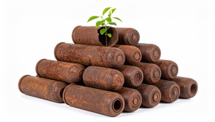 Rust Shells with Plant Growth.