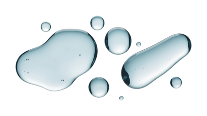 Spilled water drop on the floor isolated on transparent image