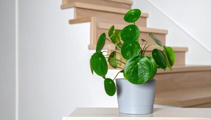 Pilea plant indoor.