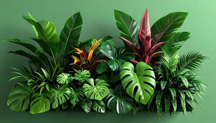Lush Tropical Plant Display.