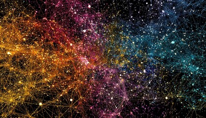 Abstract network of lines and dots, a digital connection.