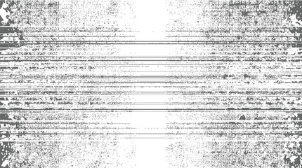 Fototapeta premium Abstract grayscale background with horizontal lines and scattered dots creating a distressed, textured, and industrial grunge effect, and artistic applications