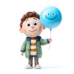 Round and chubby 3d cartoon meteorologist holding a weather symbol illustrating climate forecast and news reporting concepts