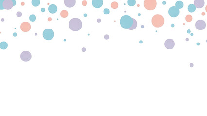 Colorful confetti and bubbles in pastel shades scattered across a transparent background for celebration and party themes