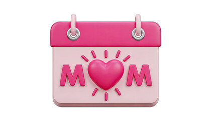 3D Icon: Calendar with Mom and Heart
