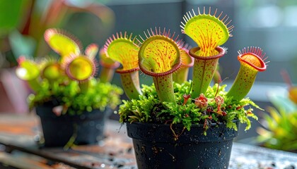 Pitcher plants in pots.