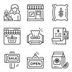 Grocery Vector Outline Icon Set 5