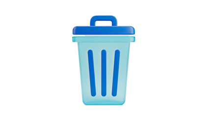 Blue and Teal Trash Can Icon