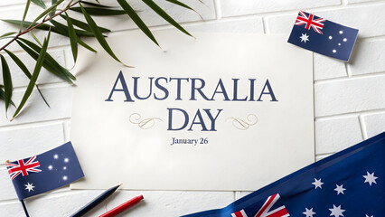 Celebrating Australia Day with national flags and decorations