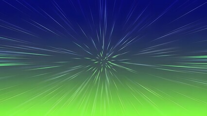 Vibrant green and blue light streaks radiate from center, purpose for background