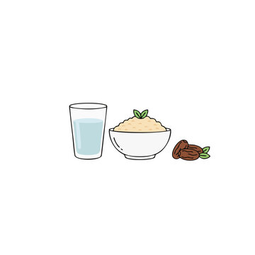 rice mineral water and kurma design vector illustration