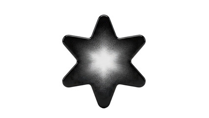 Obraz premium Black Star Shape with Halftone Dot Pattern
