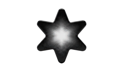 Black Star Shape with Halftone Dot Pattern