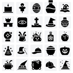 Fototapeta premium Mystical And Creepy Halloween Symbols – Eyeballs, Potions, And Mummies In A Haunted Castle Setting For Event Promotions