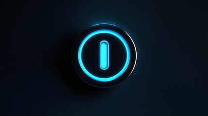 Glowing Power Button: A sleek, modern power button, illuminated with an electric blue glow, set against a dark backdrop, symbolizing energy and control. 