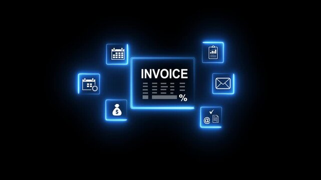 Mobile Invoicing: Streamline Finances with App Technology! Digital Payments, Billing Management, Budgeting & Accounting Solutions On The Go. Motion graphics of invoice data business