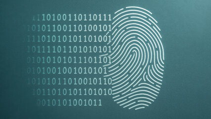 Digital security fingerprint privacy rights data protection access control identity verification biometric technology cyber crime concept background