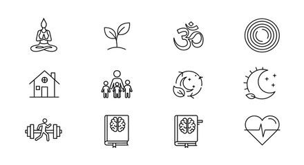 Symbols of wellness and harmony illustration