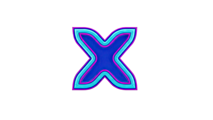 Layered X Symbol with Neon Colors