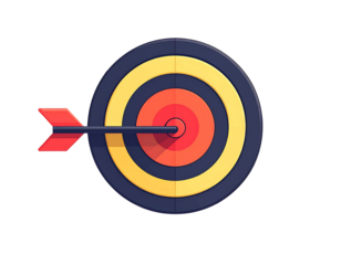 Minimalist Target and Arrow Icon Set, Flat Design Style, Isolated