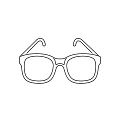 Minimalist Eyeglasses Outline Icon, Simple Black and White Spectacles Symbol