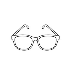 Minimalist Eyeglasses Outline Icon, Simple Black and White Spectacles Vector Art