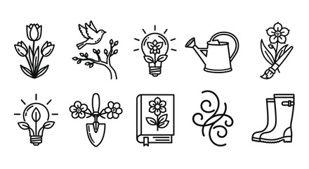 Illustrations of gardening and inspiration illustration