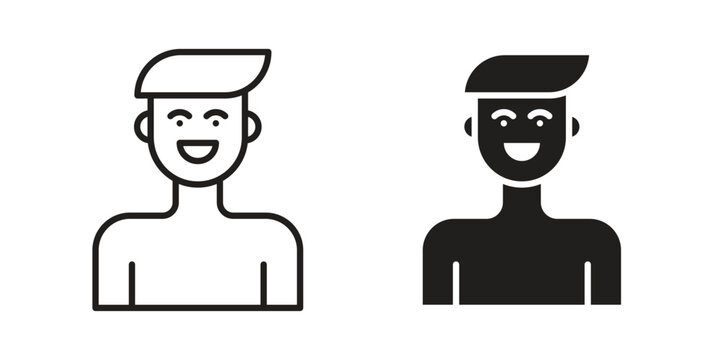 Ventriloquist icon doodle set. editable outline stroke vector eps