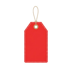 Blank red tag with string